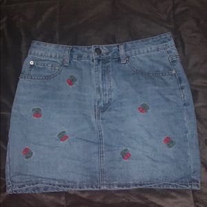 Denim cherry skirt